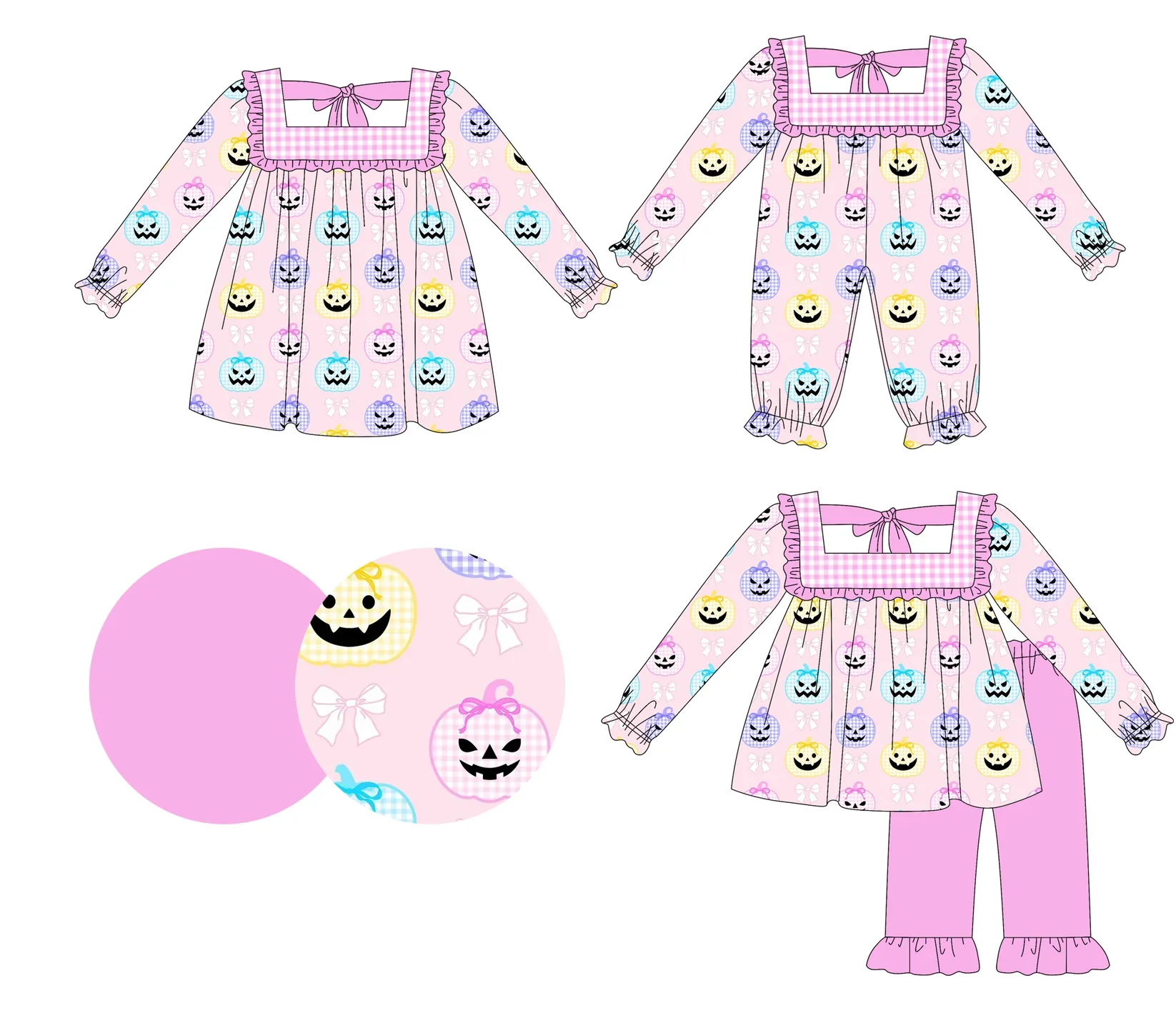Baby X Clothing - Halloween boutique children's clothing long-sleeved smiley-face