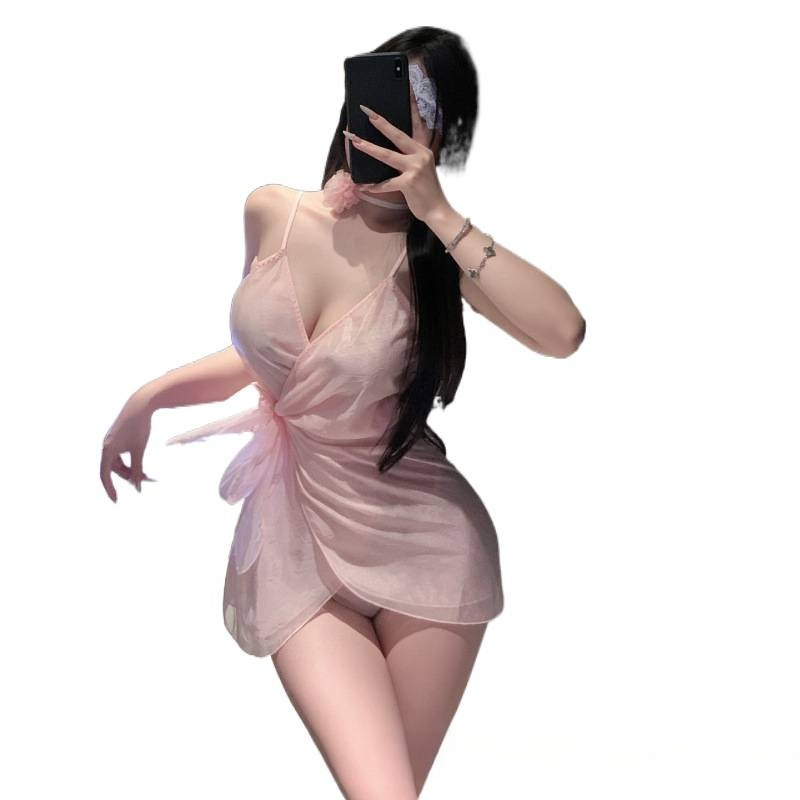 Baby Gown Nightwear - Deep V Pajamas Straps Nightdress Mesh
