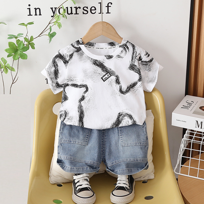 Baby Clothing Drawing - Toddler Boys Outfit Kids Summer Suit