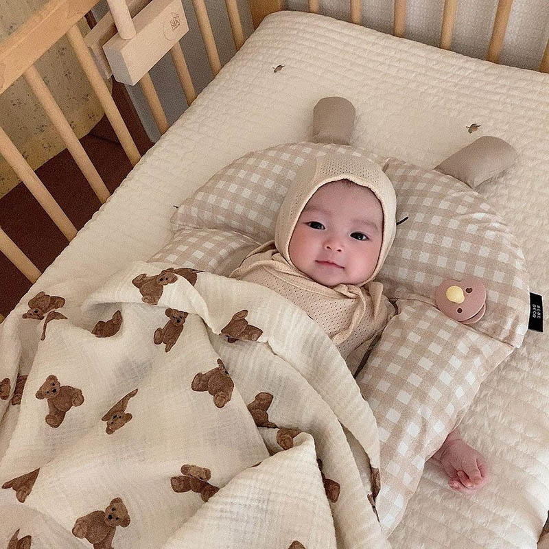 Bear Print Baby Blankets Newbo - đánh giá và giá Muslin Swaddle Wrap