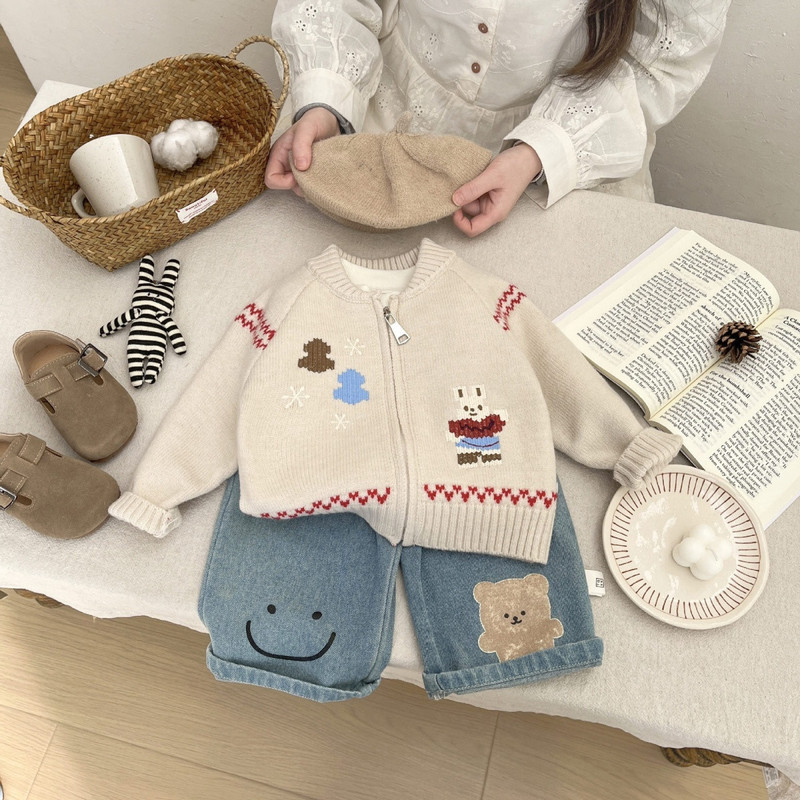 Baby Sweater Early Spring Kore - đánh giá và giá Knit Cardigan Infant