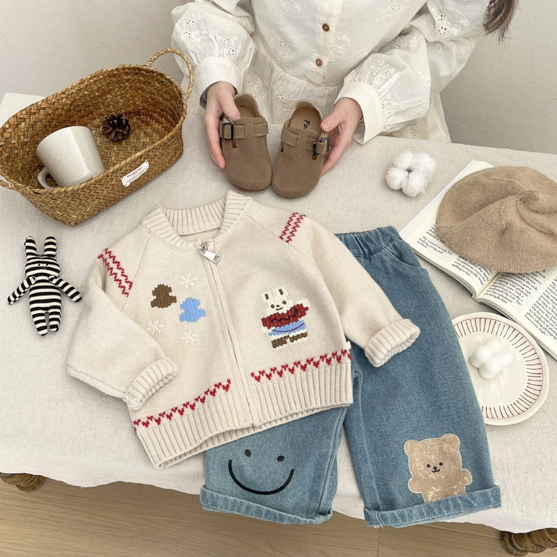 Baby Sweater Early Spring Kore - đánh giá và giá Knit Cardigan Infant