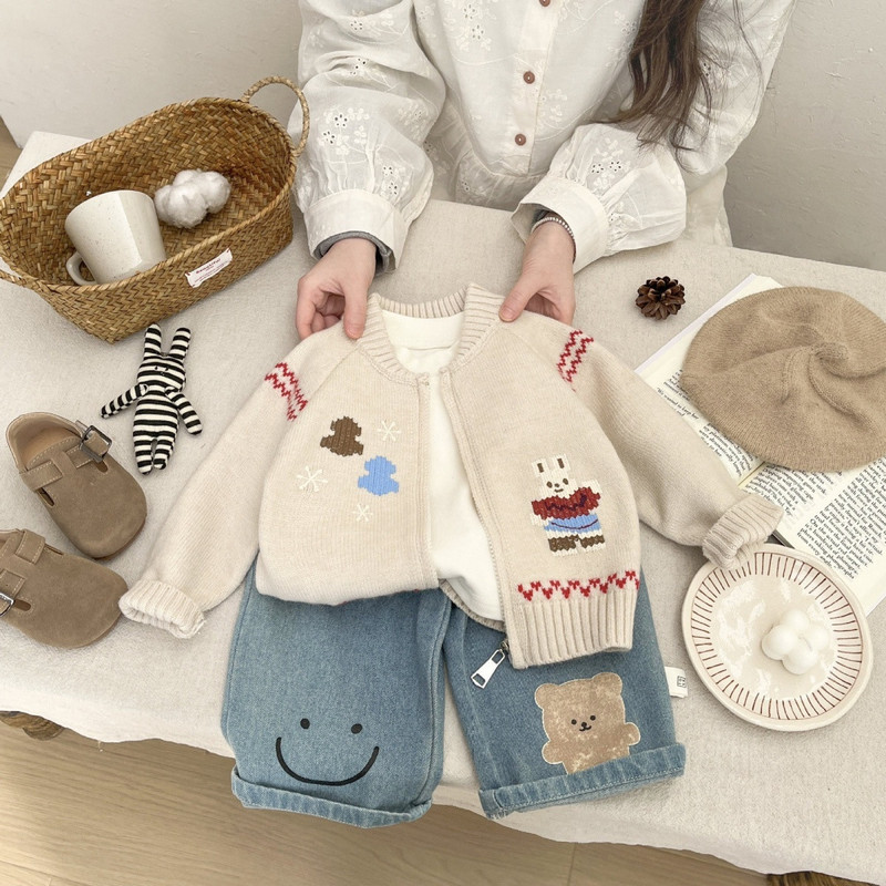 Baby Sweater Early Spring Kore - đánh giá và giá Knit Cardigan Infant