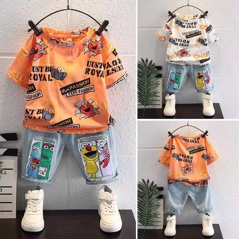 Cute Cartoon Print Short Sleev - đánh giá và giá Baby Clothing Drawing