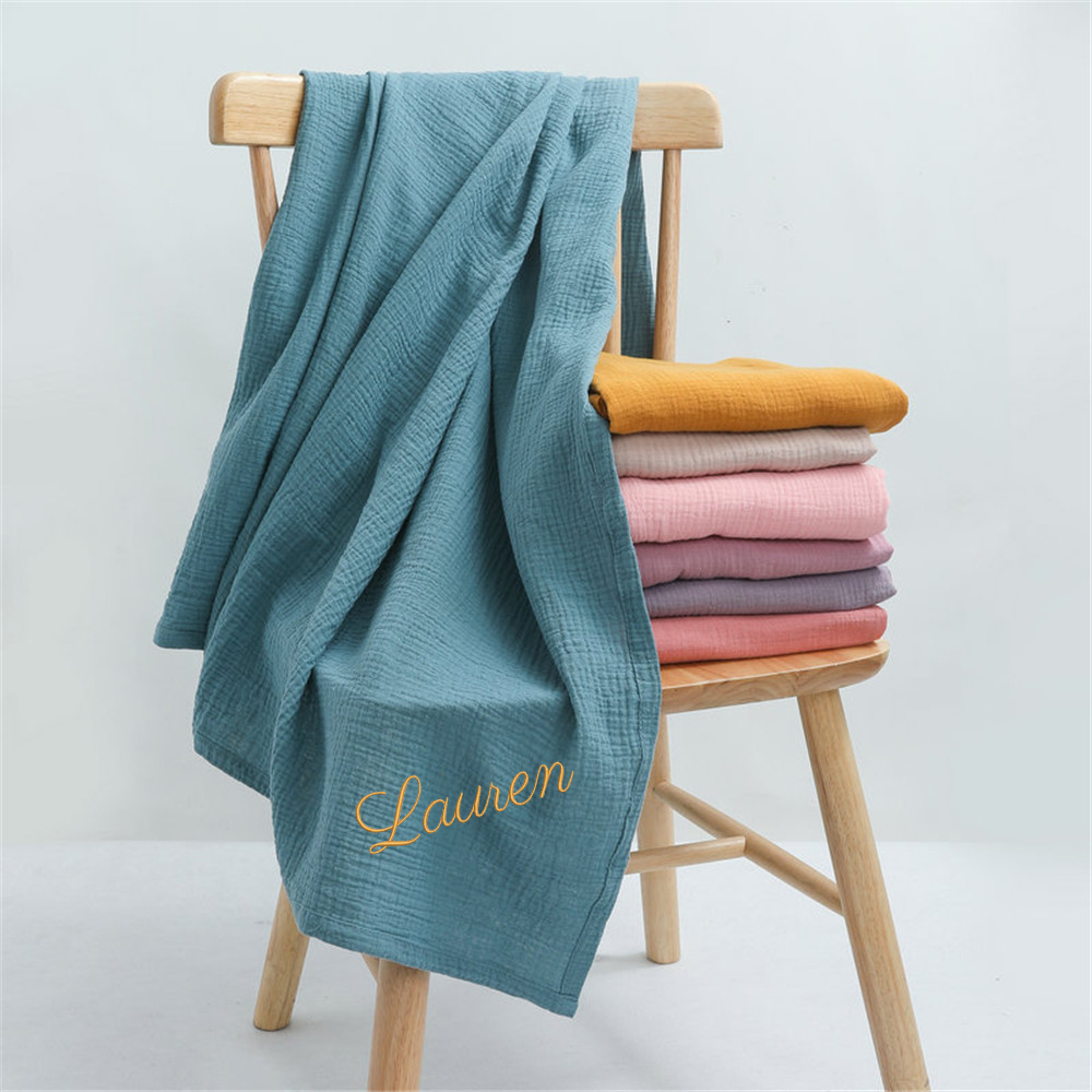 Personalized Name Embroidered  - đánh giá và giá Muslin Swaddle Wrap
