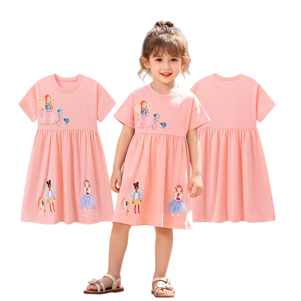 Summer Short Sleeve Girls Dres - đánh giá và giá Baby Clothing Drawing