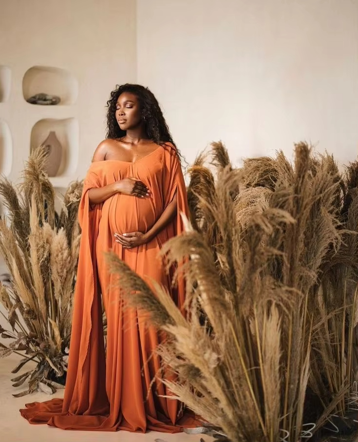 Orange Full Sleeves Maternity  - đánh giá và giá Baby Gown Nightwear