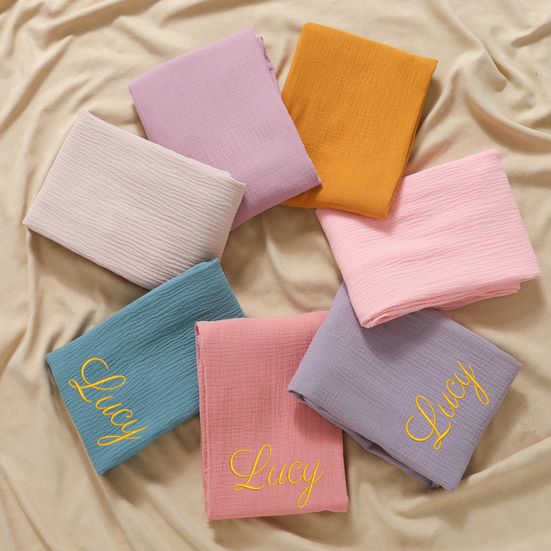 Personalized Name Embroidered  - đánh giá và giá Muslin Swaddle Wrap